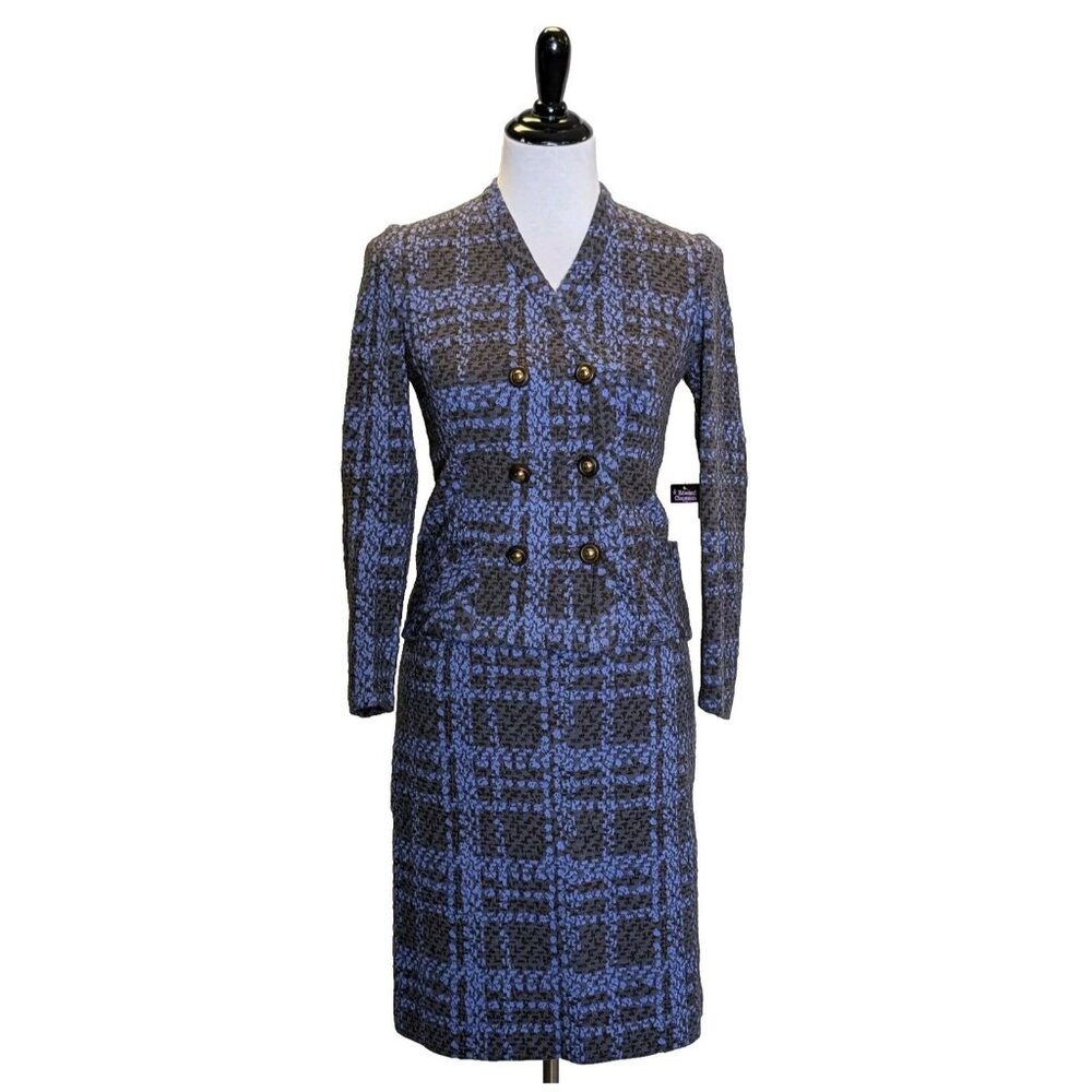Vintage Hummer Skirt Suit Plaid Wool Made in Austria